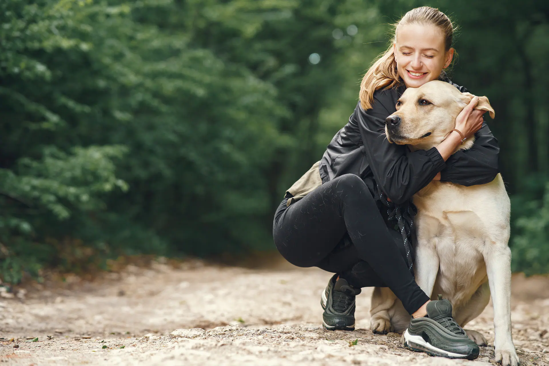 Portrait Of A Woman With Her Beautiful Dog