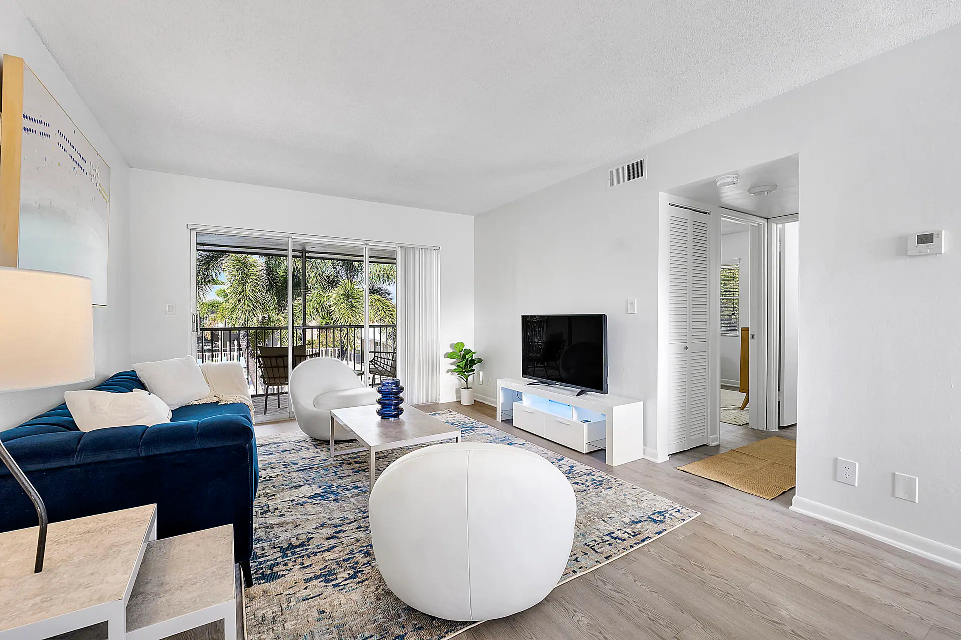 Living room inside a Waterford Bay apartment